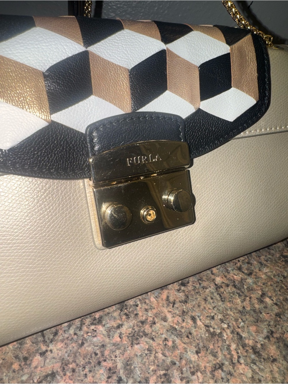 Furla RARE hard to find Geometric design. EUC. Retail $599 - Picture 3 of 9